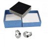 Men 3-Studs,2-Studs,Silver Round Crystal Hoop Clip On Earrings