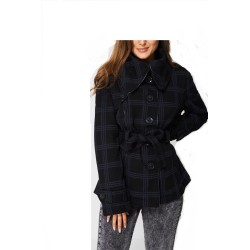 Ladies High Fashion Over-sized collar Jersey Coat
