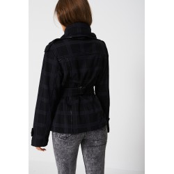 Ladies High Fashion Over-sized collar Jersey Coat