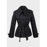 Ladies High Fashion Over-sized collar Jersey Coat