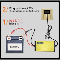 Car & Motorcycle Portable 12v 6A Fully-Auto Battery Charger