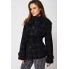 Ladies High Fashion Over-sized collar Jersey Coat