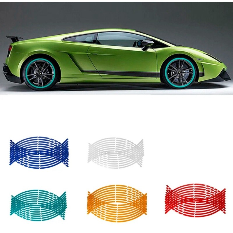 Car/Motorcycle Wheel Reflective Rims Tape Decal Stickers