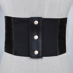 Elegant Lace-up Side & Tie Neck, Midi Dress with Corset