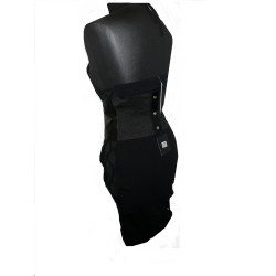 Elegant Lace-up Side & Tie Neck, Midi Dress with Corset