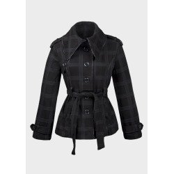 Ladies High Fashion Over-sized collar Jersey Coat