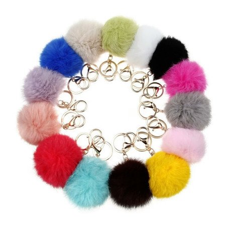 Package Include:1pc x Key Chain, 1x pompom charm fur ball