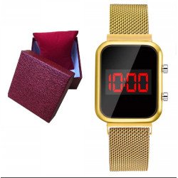 Relogio Rectangle Electronic Unisex Digital Sports Watch