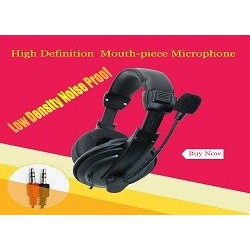 Soft Padded Low Noise Density,Stereo Headset,with Mouthpiece Mic