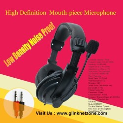 Soft Padded Low Noise Density,Stereo Headset,with Mouthpiece Mic