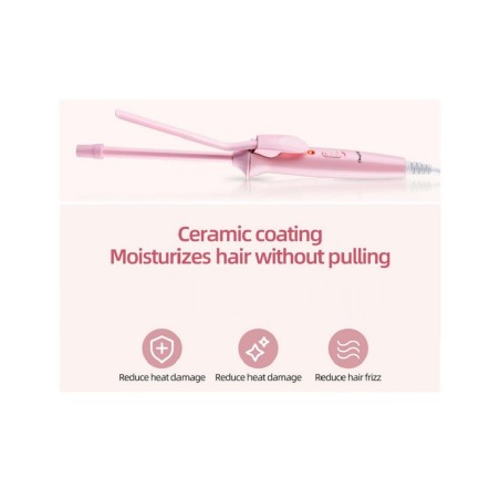 CKcyin Rotating Ceramic Hair Curler Waver, Styling Tool-Pink