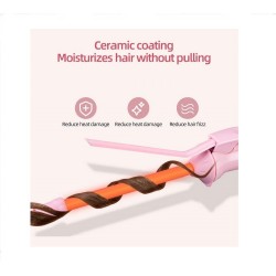 CKcyin Rotating Ceramic Hair Curler Waver, Styling Tool-Pink