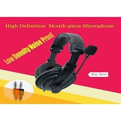 S-750 Soft Padded,Stereo Headset,with Mouthpiece Mic