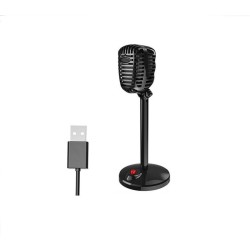 Vintage 60’s Style Desktop Mic Stable Anti-noise 3.5mm Jack or USB