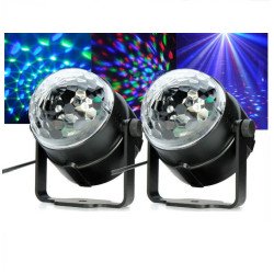 Sound-Activating Rotating Hanging Crystal Stage Lighting