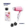 Kemey High Velocity Foldable Travel Hairdryer