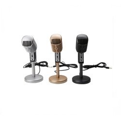 Pro  3.5 Jack,Or USB,Vintage Style Podcast Desktop Microphone