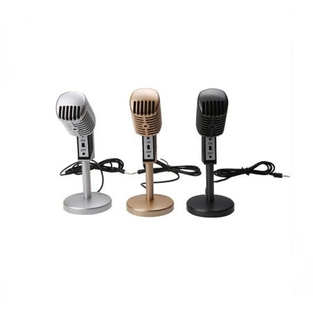 Pro 3.5 Jack,Or USB,Vintage Style Podcast Desktop Microphone