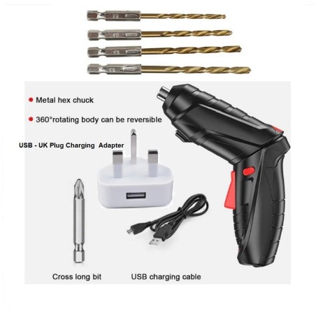 Cordless-Built-in Or 4-AA Battery Operated Screwdriver Tool Kit